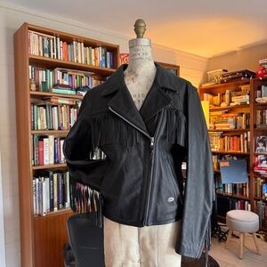 Vintage Harley Davidson Fringe leather biker jacket